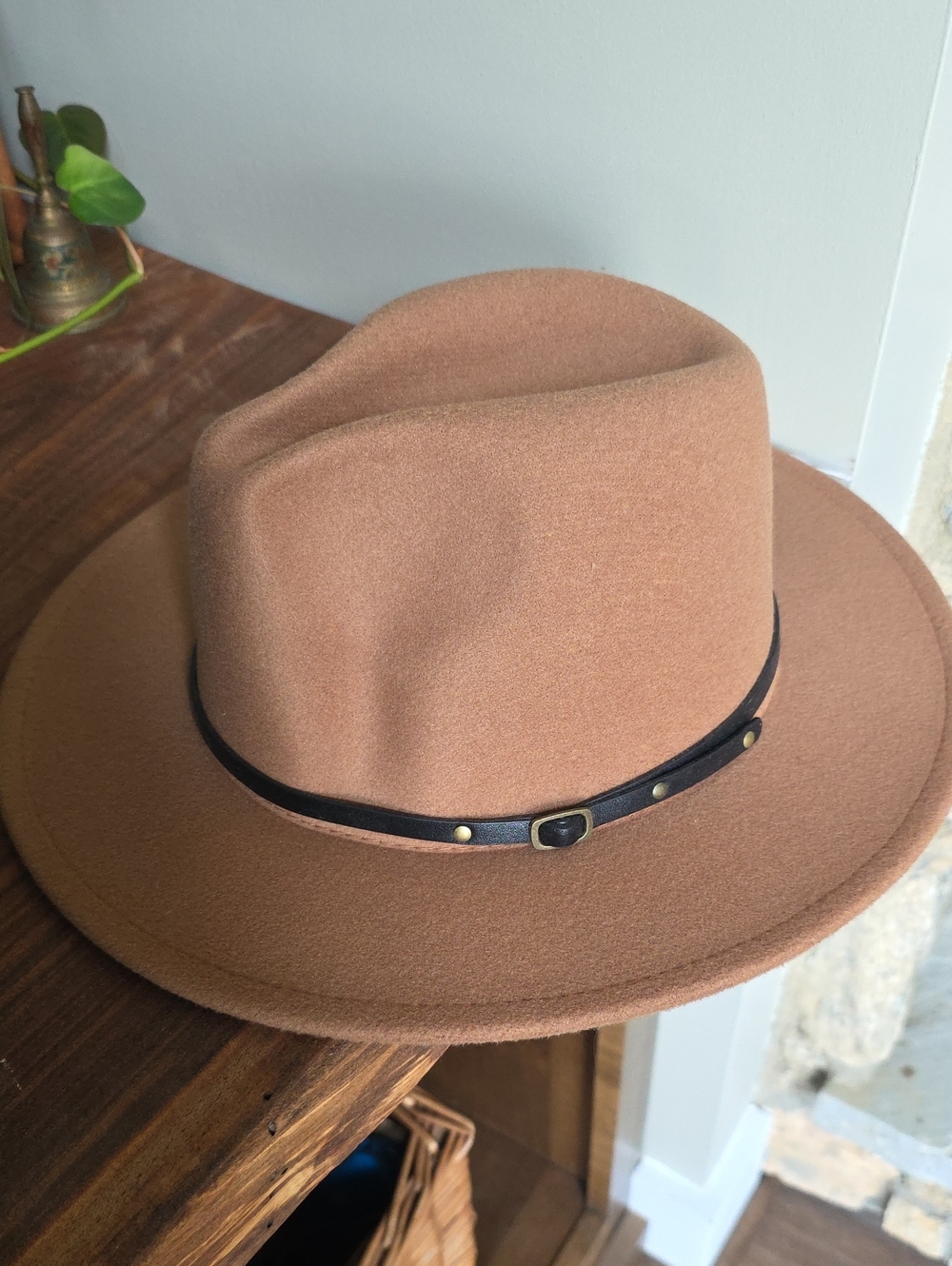 Felt Fedora Hat in Camel with Black Band